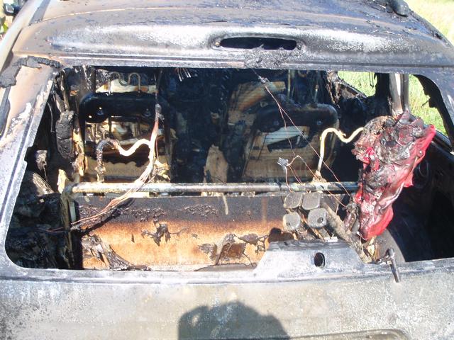 car fire on Hwy 20 near Cottingham Rd. 07.18.2013