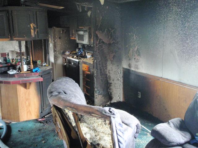 Mobile home fire, Lot 411 Super 20, July 27,2011