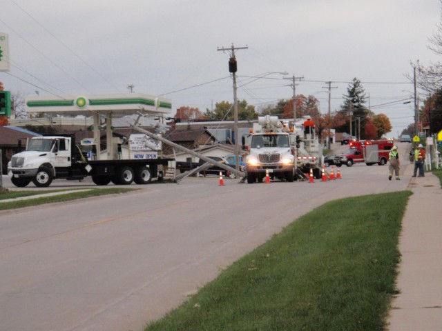 Truck vs. utility pole. 10/13/2009. See news article for more info and pictures.