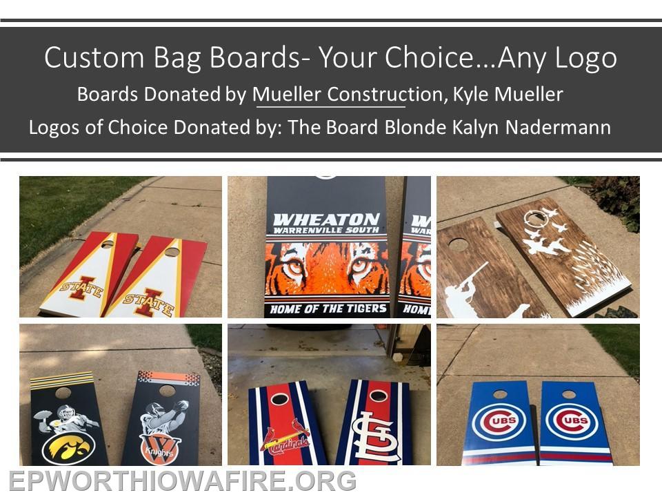 Bag Boards Built by Kyle Mueller. Boards come with logo's by the Board Blonde Locally owned by Kalyn Nadermann