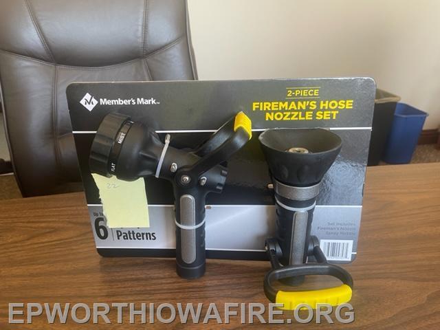Fire nozzle Hose attachment Donated by: The Riniker Family