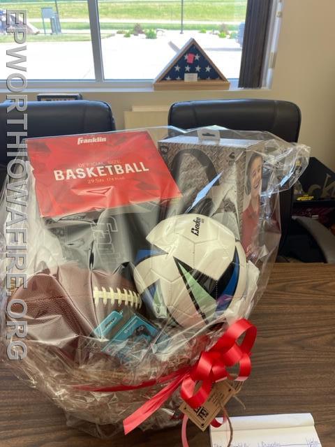 Sports basket with Headphones donated by Kims Kreations
