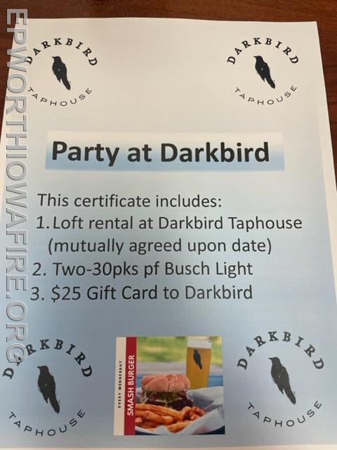 Loft Party at Darkbird
Donated by Darkbird Taphouse