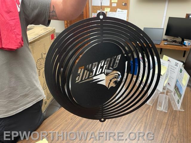Bobcat Wind SPinner- Donated by Ben Wolf Custom Metal design maker