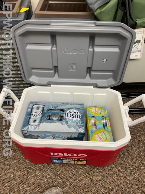 Cooler and Beverages donated by the Brian New Family