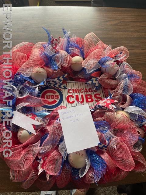 Chicago Cubs Wreath Donated by Meranda and Clint Bohle