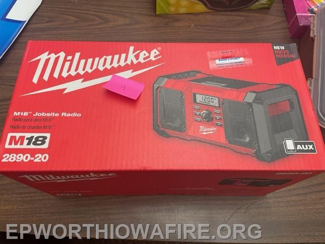 Milwaukee Jobsite Radio Donated by Tyler and Kelsey Then
