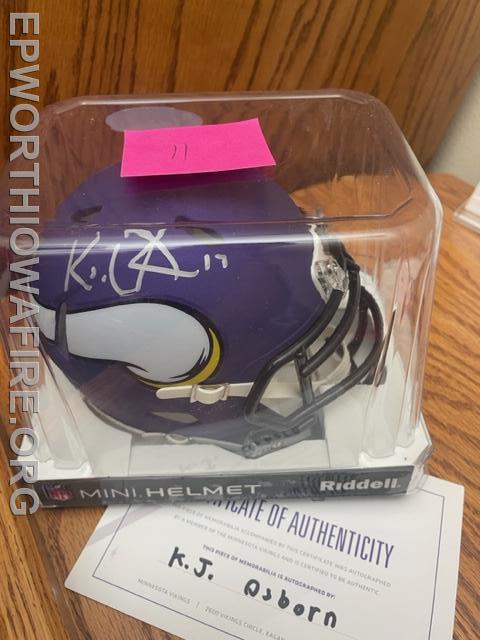 Signed Vikings Mini Helmet KJ Osborn
