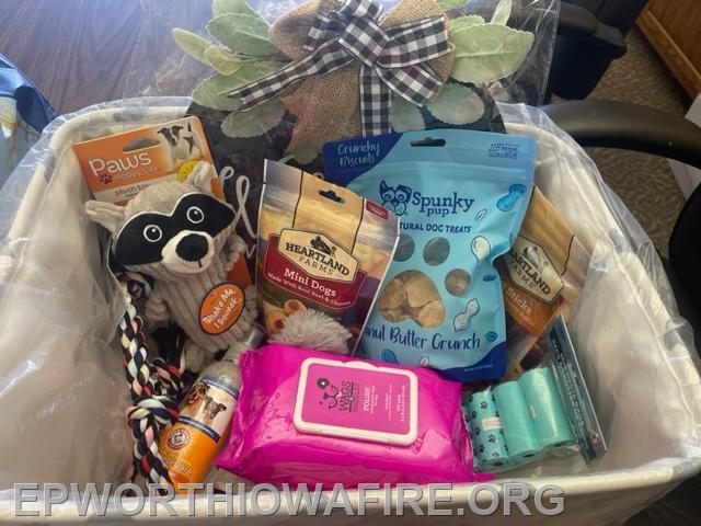 Dog Basket Donated by Some lady who knows cheese :)