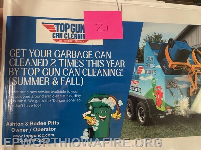 Donated by Top Gun Can Cleaning